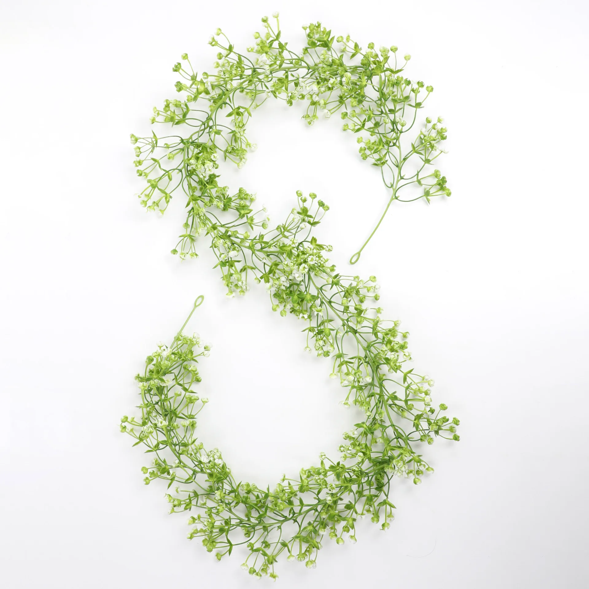 175cm/68.9in Artificial Plant Gypsophila Garland Long Vine White Fake Baby Breath Flower Rattan DIY for Home Arch Indoor Outdoor
