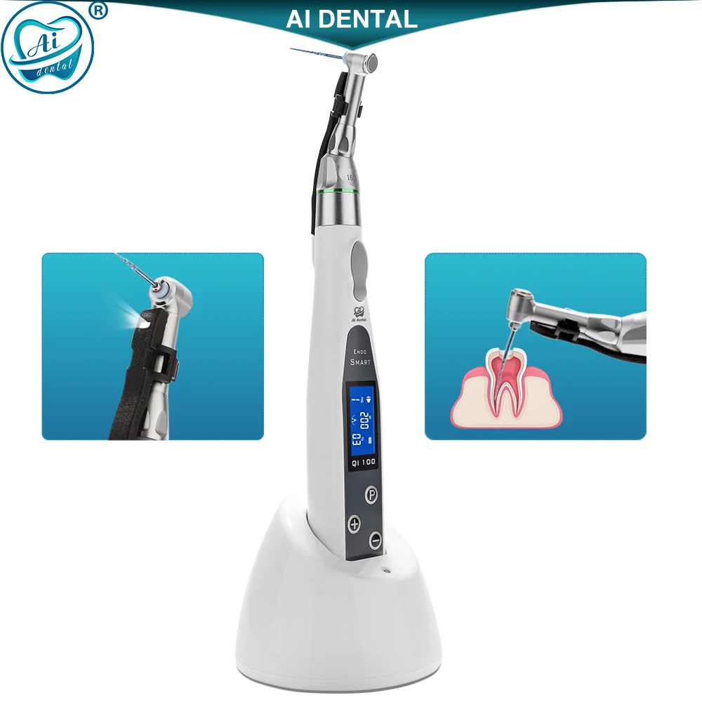 Oral Wireless Endodontic Dental 16:1 Endo Motor Root Canal Files LED Lamp Handpiece Smart  Advance Function 0.3-4N/cm AI-Endo-MT