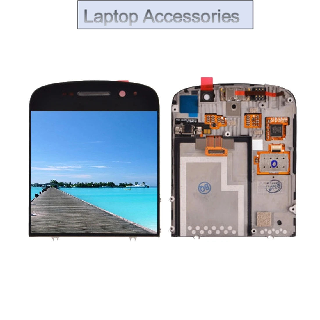 Pantalla LCD original HJ para ensamblaje completo del digitalizador BlackBerry Q10 con marco (negro)