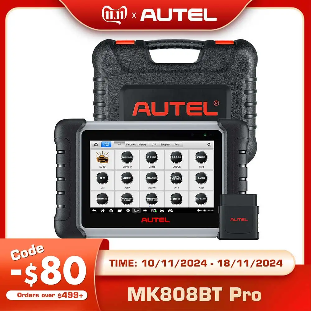 Autel MaxiCOM MK808BT Pro OBD2 Scanner Car Diagnostic Tools Code Reader With Active Test, All System Diagnosis, 28+Services