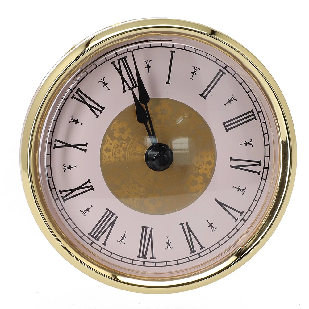 Replace Accessories Quartz Clock Insert Mechanism Replacement 80MM Clear Lens Gold Plastic Precision Roman Arabic