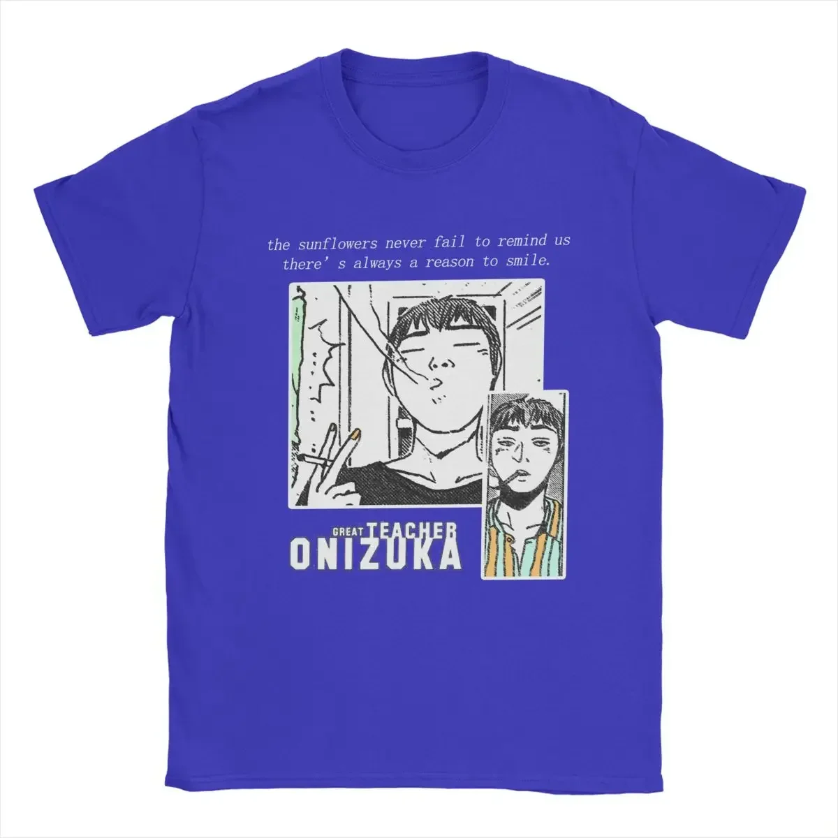 GTO Anime % 100% pamuk giyim moda Crewneck Tee gömlek baskılı tişört Erkek büyük öğretmen Onizuka ayçiçeği T Shirt men clothing