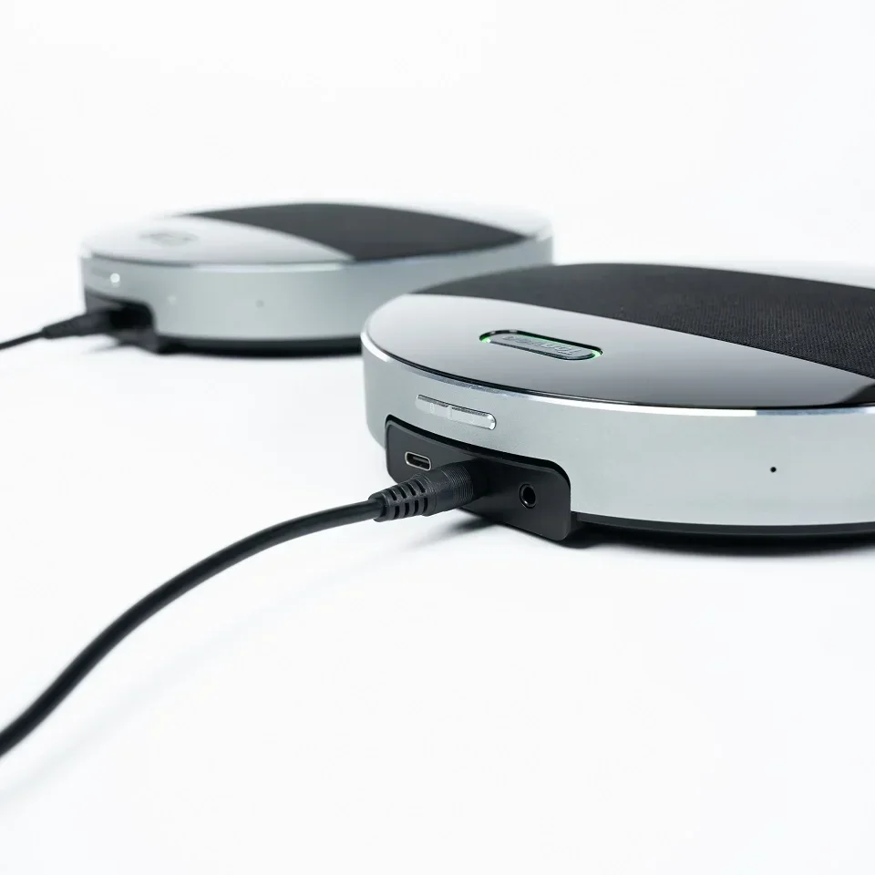 

Hot Sale User-Friendly Tongveo 12 Meters 360 Degree Audio Pickup Daisy Chain Cascade Conference Speakerphone