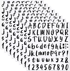 8sheets 1 Inch Waterproof Oil Resistant Letter Label Stickers Self Adhesive Vinyl Mailbox Alphabet Numbers