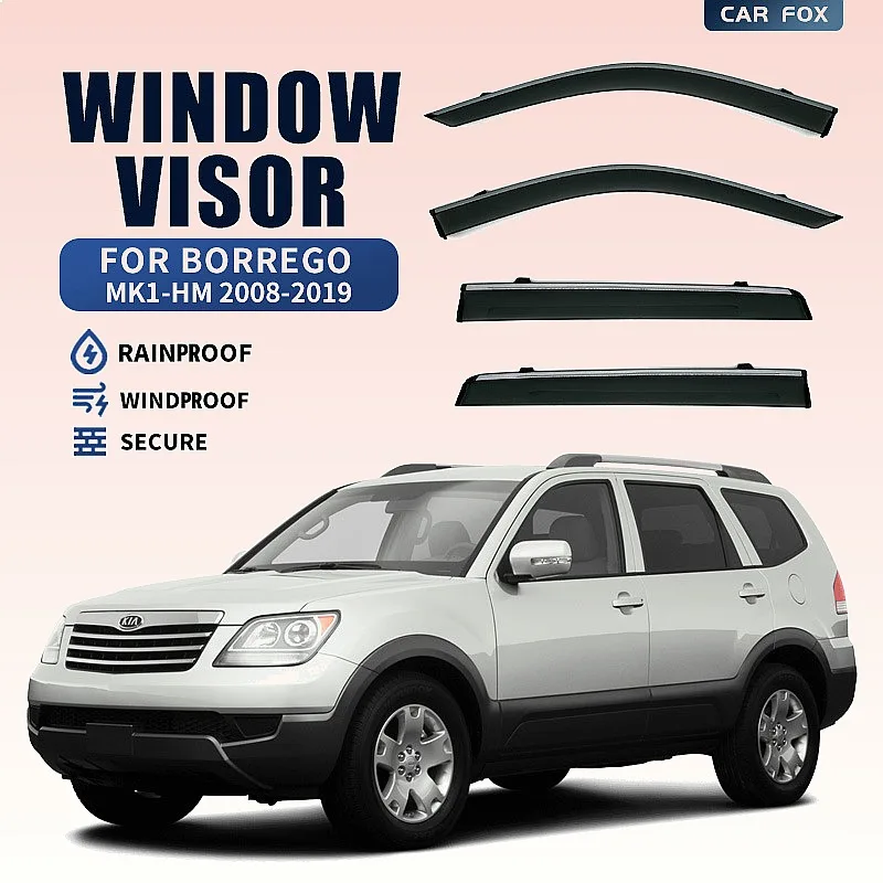

For KIA Borrego 2008-2019 Car Window Visor Rain Sun Shade Awning Side Deflector Auto Accessories