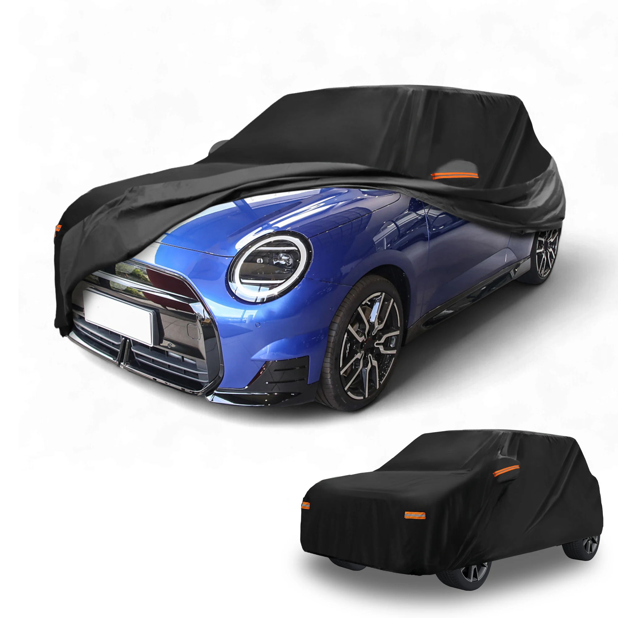 Motoforti Car Cover Waterproof All Weather for Mini Cooper 2DR 2002-2021 Black 210D-PU