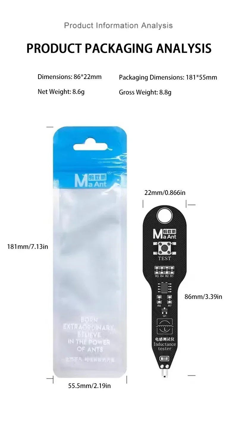 M093 Alat Uji Induktansi Motherboard, Alat Uji Koil Induktor, Detektor Induktor, Alat Perbaikan, Alat Pemeriksaan Cepat Induksi Elektromagnetik