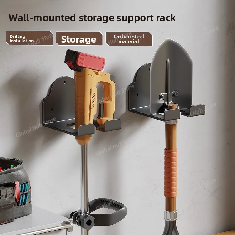 

Iron Garage Storage Rack，Suitable for Trimmer and Power Tools - Space-Saving Wall-Mounted Storage Rack