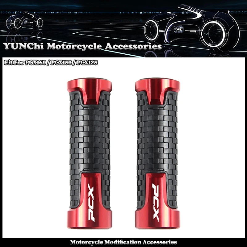 Motorcycle Handlebar Grips CNC aluminum Rubber Hand Thruster Grip Fit For PCX125 PCX150 PCX160 PCX 125 150 160