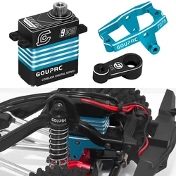 9KG Metal Gear Servo with Servo Mount Bracket and Arm Digital Servo Coreless Motor Servo for TRX4M Servo 1/18 RC Car