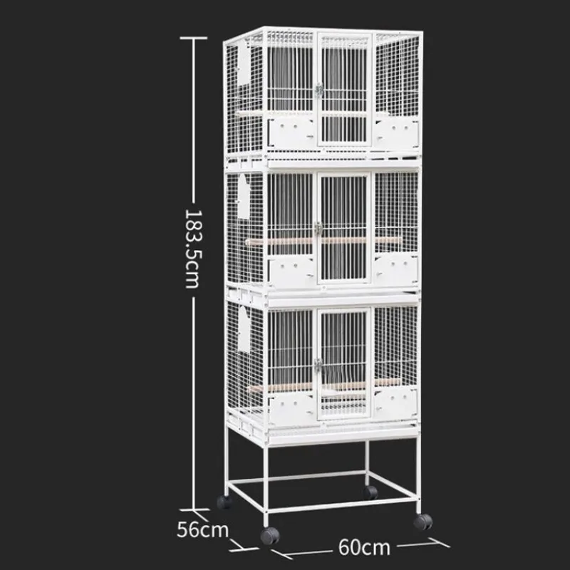 Iron bird house and large Iron parrot bird cage white Metal Wire Large Portable Big Easy Moving Birdcage With Wheels