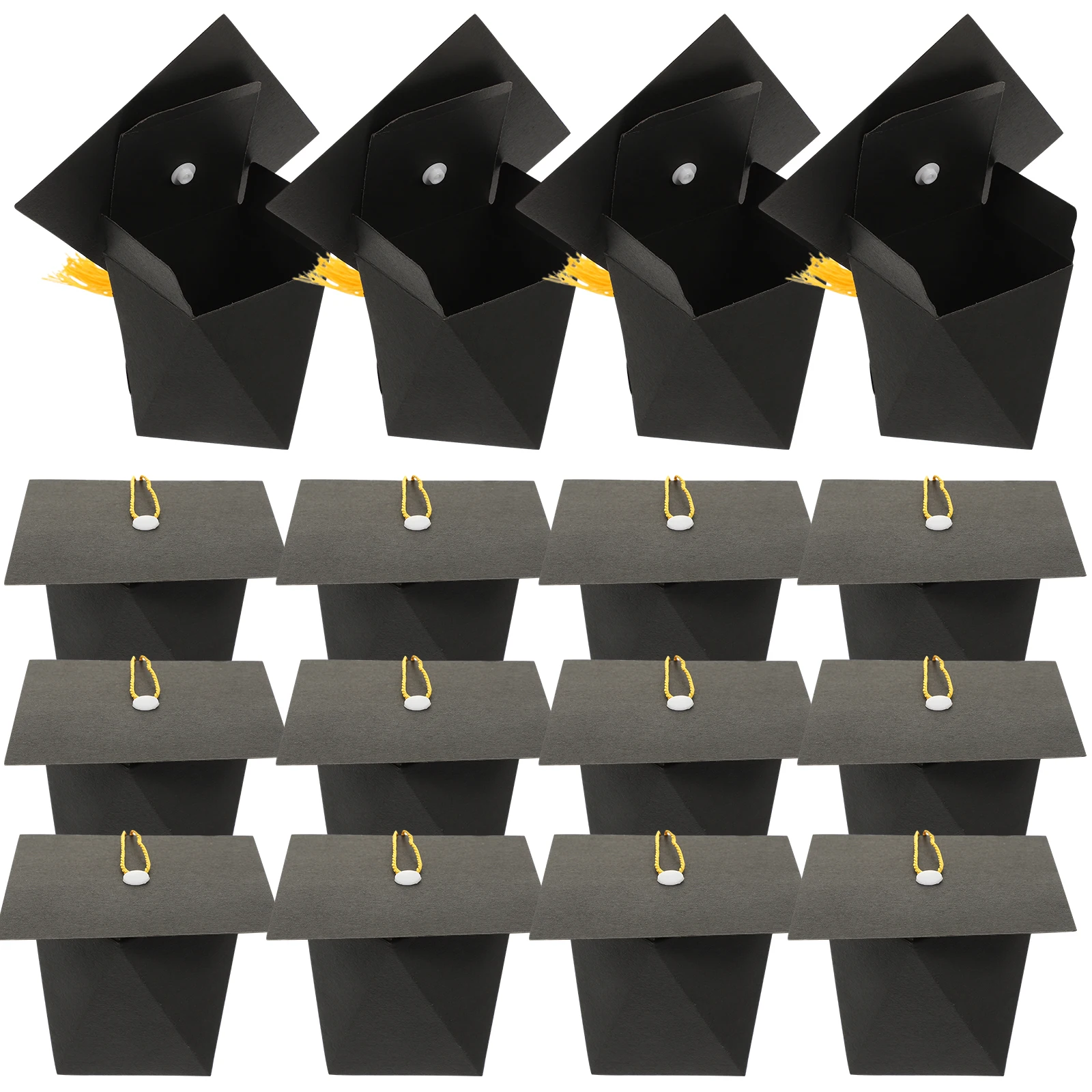 

50 Pcs Bachelor's Hat Wedding Candy Box Graduation Biscuit Sweet Treat Beautiful Appearance Boxes Party Paper for Favors