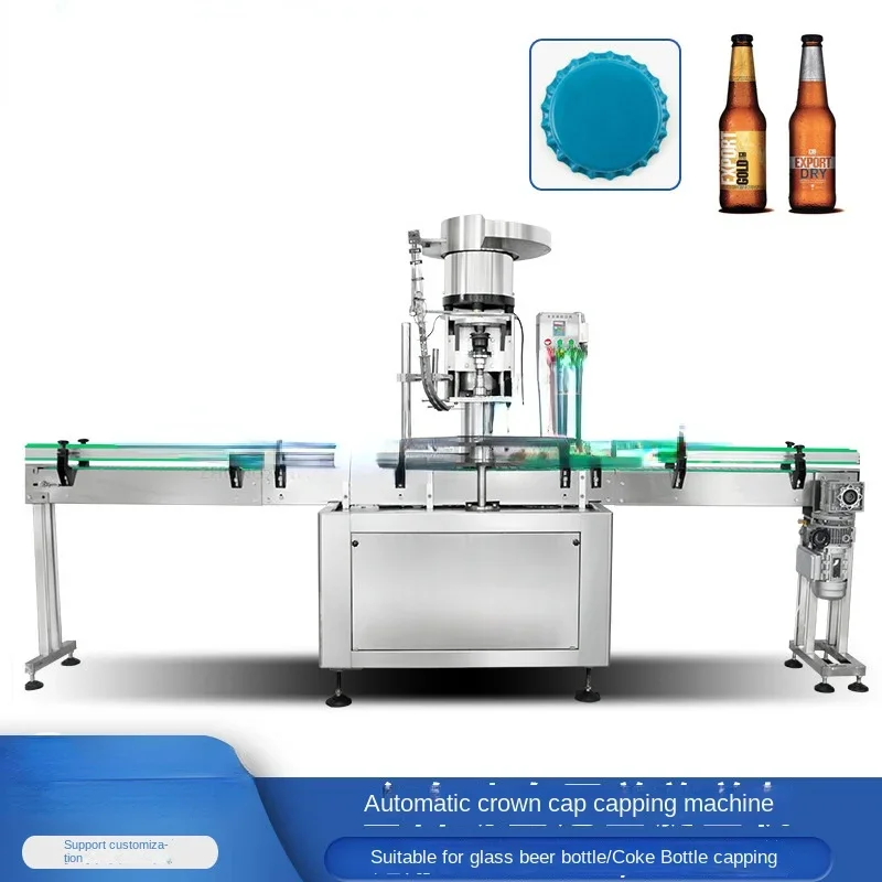 Full-Automatic Crown Cap Capping Locking Machine Beer Bottle Cap Sealing Gland Capping Machine