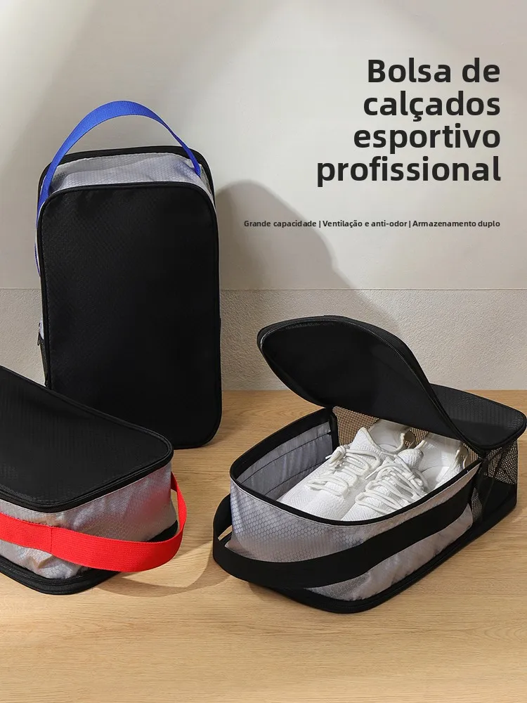 Bolsa de Viagem para Calçados de Dupla Camada, Bolsa Profissional para Tênis Esportivos, Grande Capacidade, Respirável, Desod...