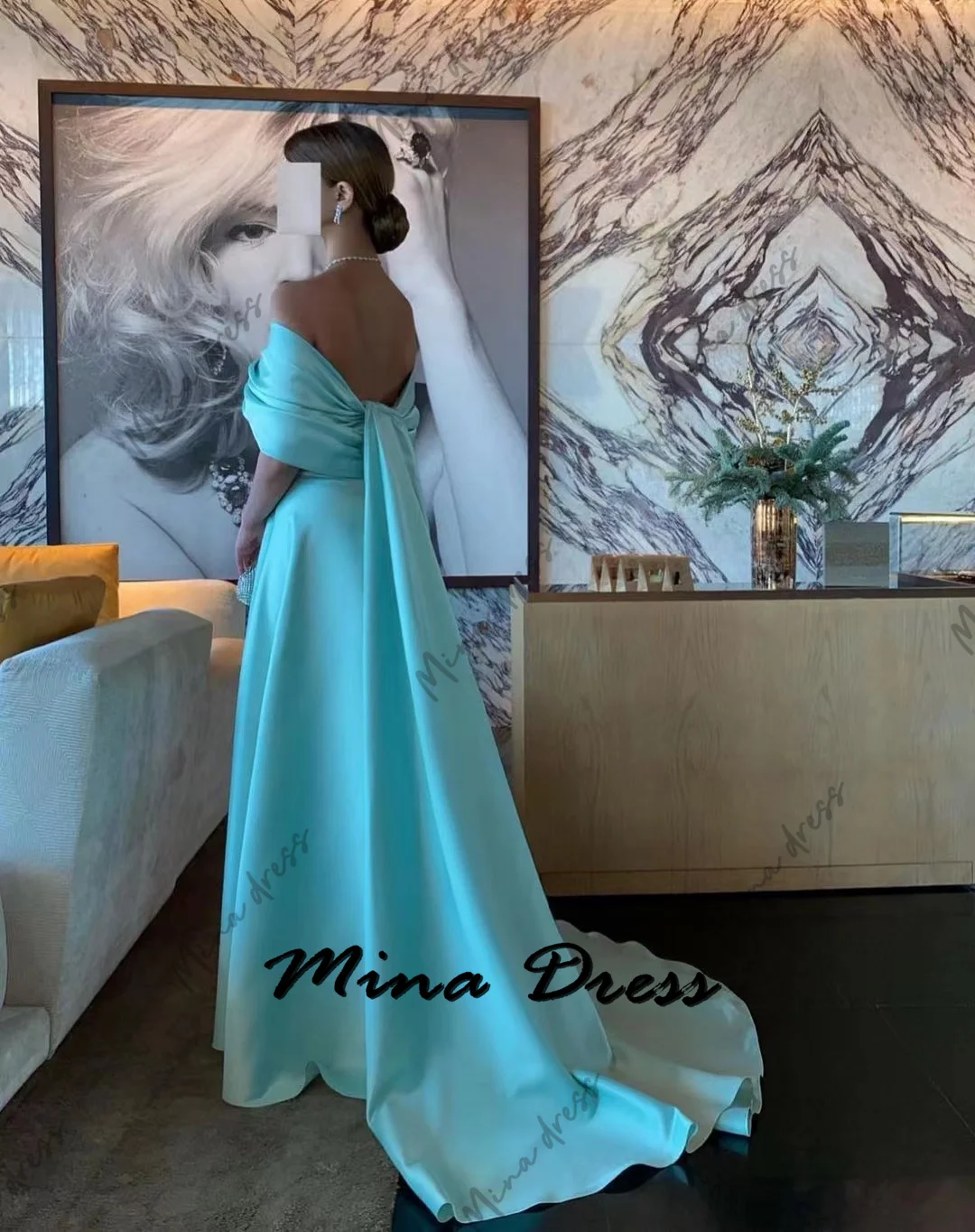 Mina Customized Women's Elegant Short Sleeve Evening Gown Elegant Womens Party Dresses for Formal Occasions Proms Prom Dress Es