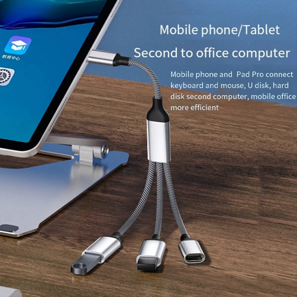 SWXF USB Splitter Cable Data Power Split Adapter USB C OTG Cable Phone Adapter, for Phone Laptop Tablet
