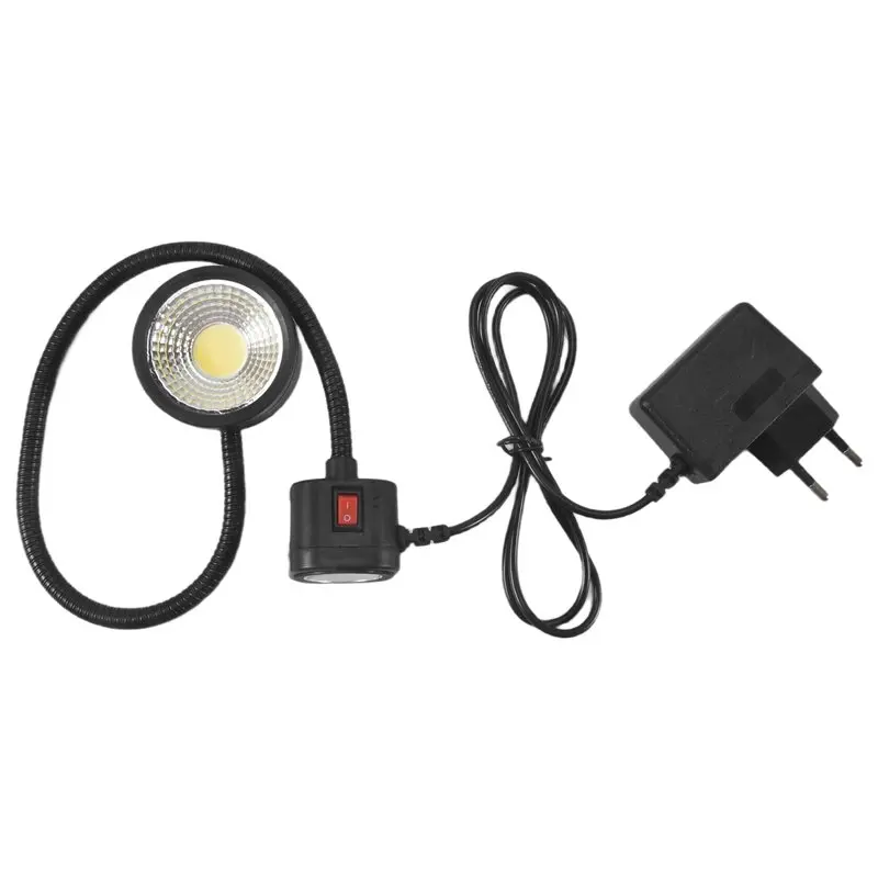 bhts-led-作業用ライト、磁石付きベース、フレキシブルなグースネック型、220v-5w、旋盤、フライス盤、ドリルプレス、産業用照明に。euプラグ。
