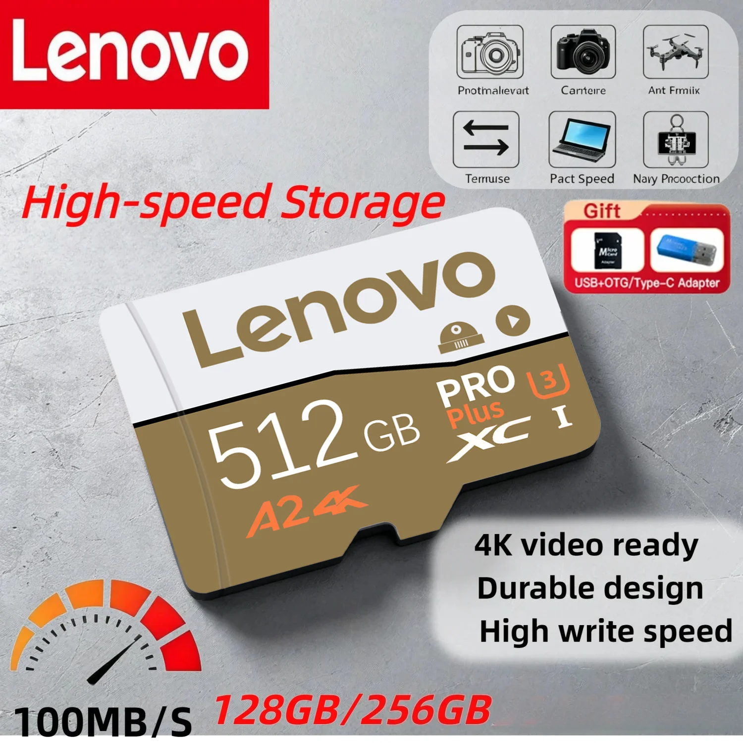 

Lenovo Memory Card 128GB Extreme Pro Micro TF SD Card High Speed TF Flash Card 512GB 256GB U3 V30 TF Card for Nintendo Switch
