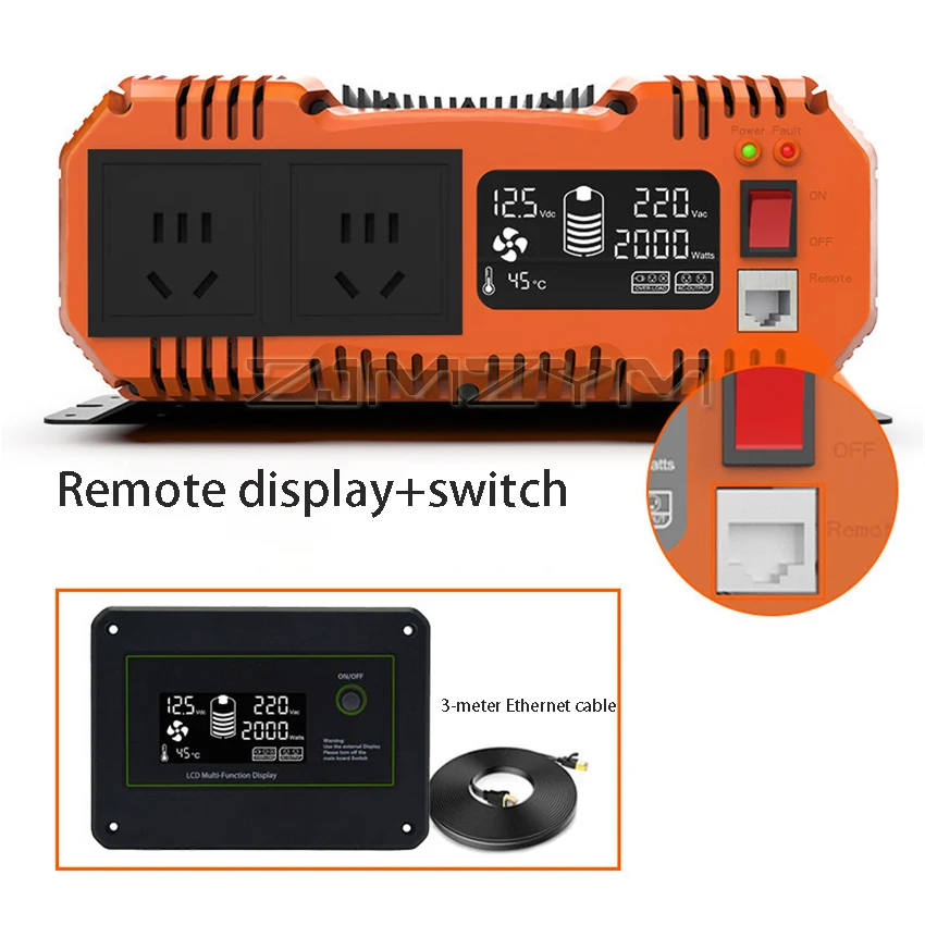 3500W Pure Sine Wave Inverter RS485 Communication LCD Display Supports External Display Dynamic Refresh Data 24V 48V