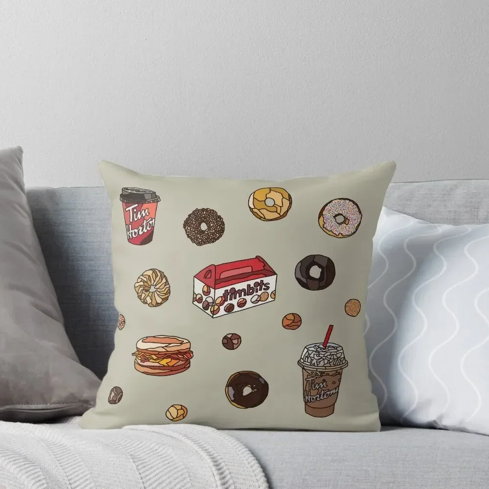 Timmies canadiennes Timbits beignets Coussin décoratif, taie d'oreiller de luxe