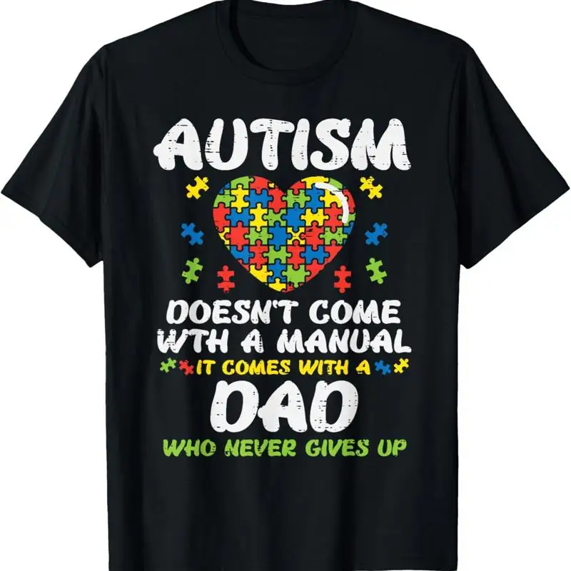 

Мужская футболка с аутизмом Doesnt Come With Manual Dad Puzzle Awareness