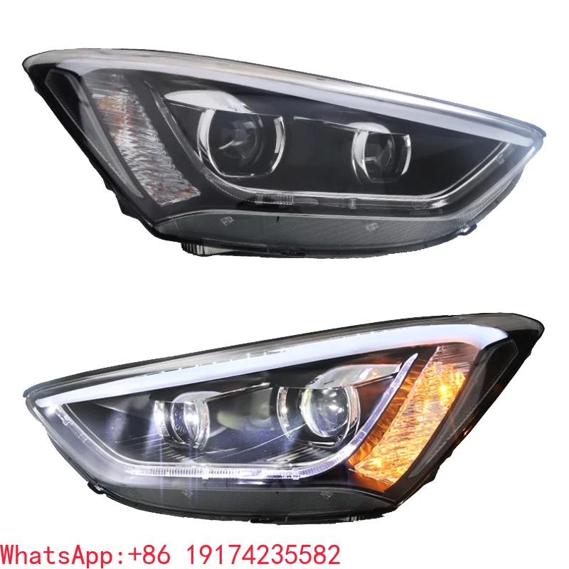 

For Hy und ai IX45 SantaFe Grand Santa Fe 2013 2016 Accessories LED Head Light Headlights Upgrade LED Demon Eyes Headlamp