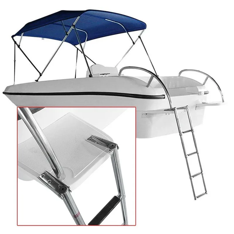 

Stainless steel 3/4 Step Marine Boat Stainless Steel Ladder Telescoping Extendable Ladder For Marine Yacht/Swimming Pool