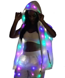 OHLEES Mens Womens LED Jacket Light Sportswear Light UP Pizex Festival Performance Costumes Xmas Fancy Dress