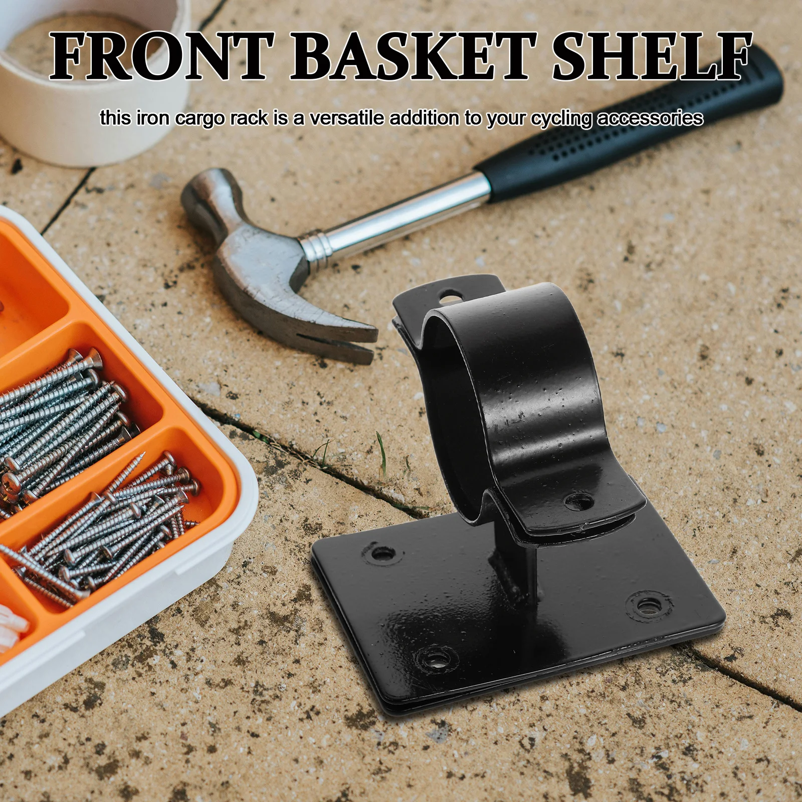 

Iron Cargo Rack Bike Front Basket Bracket Bicycle Front Rack Cycling Cargo Holder Bike Basket Fixed Part Cycling Supplies