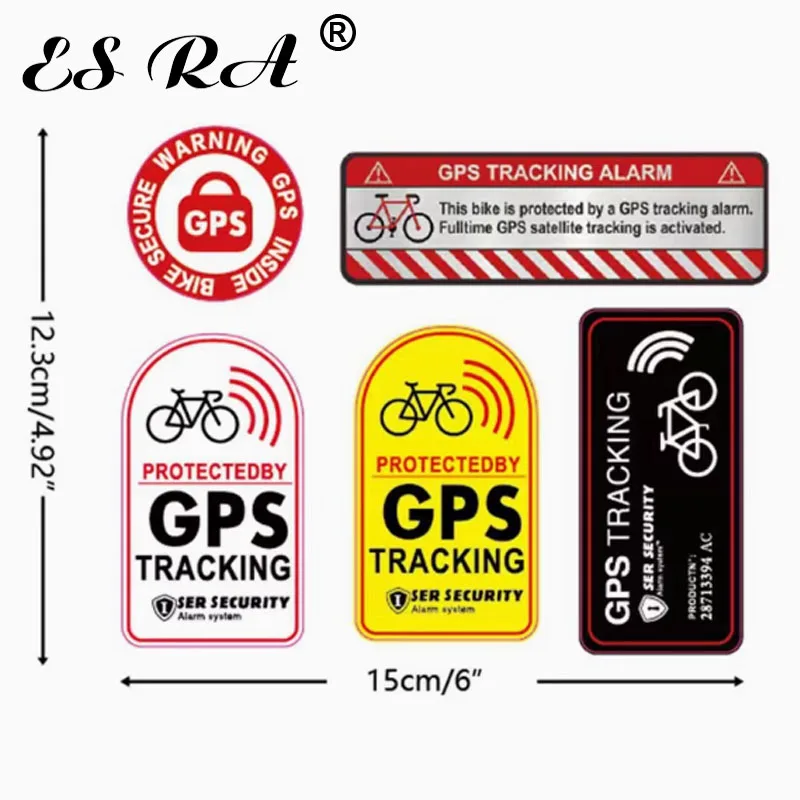

5Pcs/Set Vinyl GPS Tracking Warning Stickers Highway Anti theft Decals Bicycle Motorcycle Reflective Pegatinas