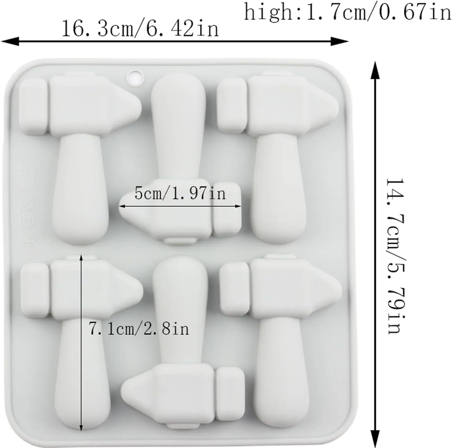 6 Cavity Hammer Silicone Mold 3d Hardware Tool Fondant Candy Chocolate Mould Epoxy Resin Molds Cake Decoration Accessories