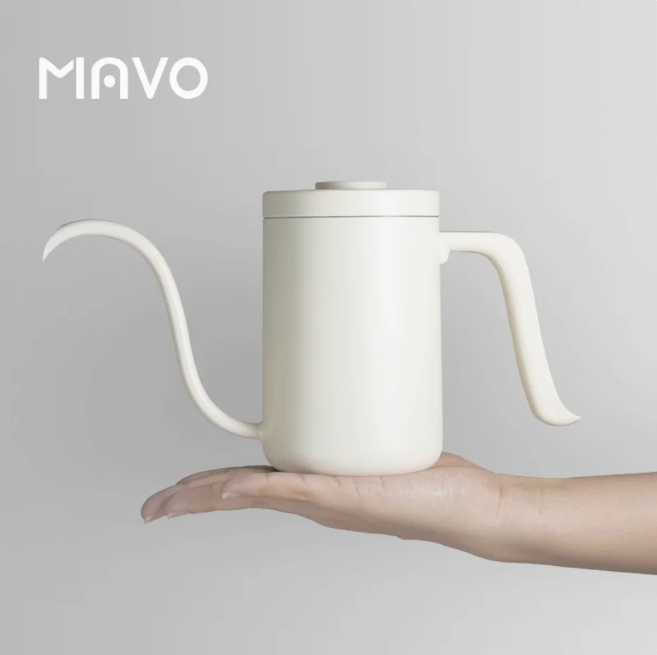 Mavo Deep Flow Gooseneck Kettle, 600ml Lightweight 304 Stainless Steel Coffee Kettle, 390g Easy Control for Professional Brewing