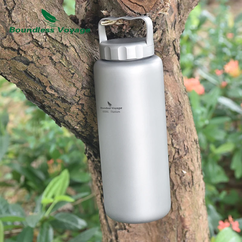 

Бутылка для воды Boundless Voyage Outdoor Titanium 1050 мл с ручкой, большая емкость, для кемпинга, походов, велоспорта, спорта, 3006D