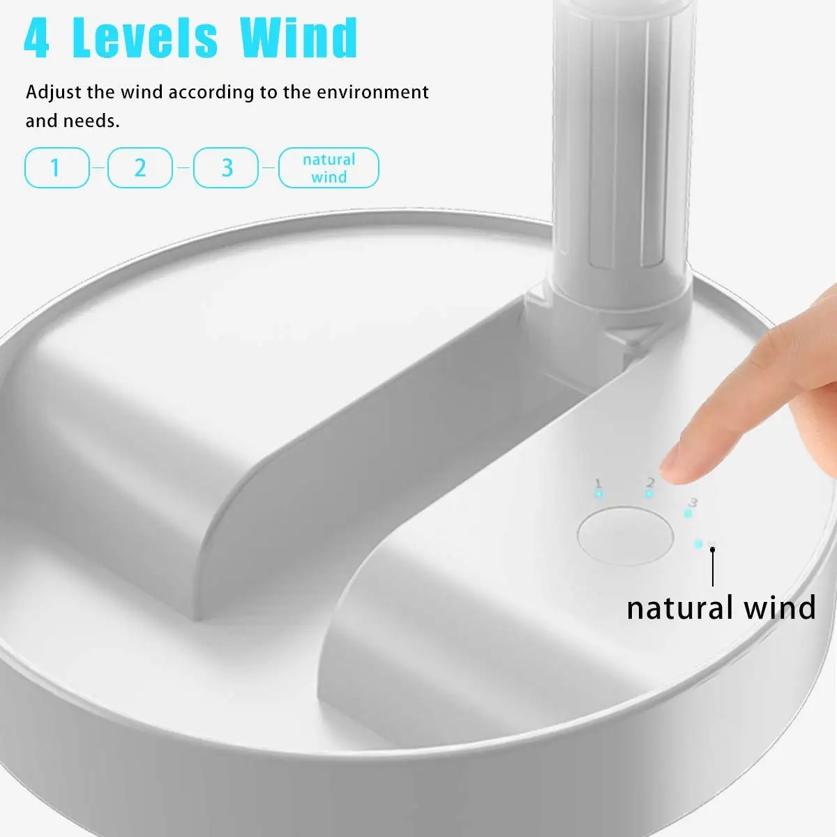 Type-C Rechargeable Portable Folding Remote Control Fan Standing Cooling Telescopic Foldable Electric Fan