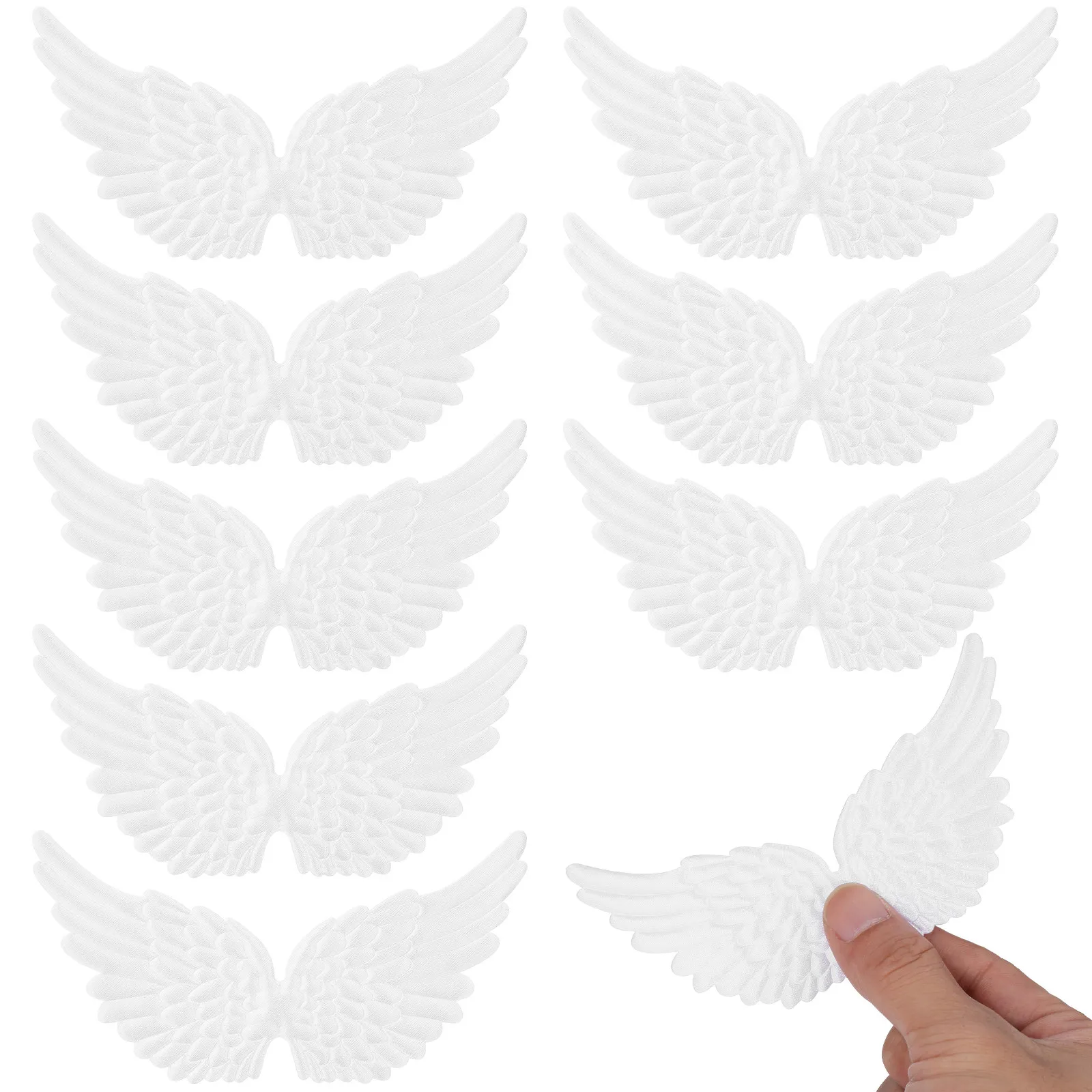 

12Pcs Craft Ornament Angel Wings Mini Decorative Patches for DIY Projects White Iron-on Sew-on Wing Applique for Jeans
