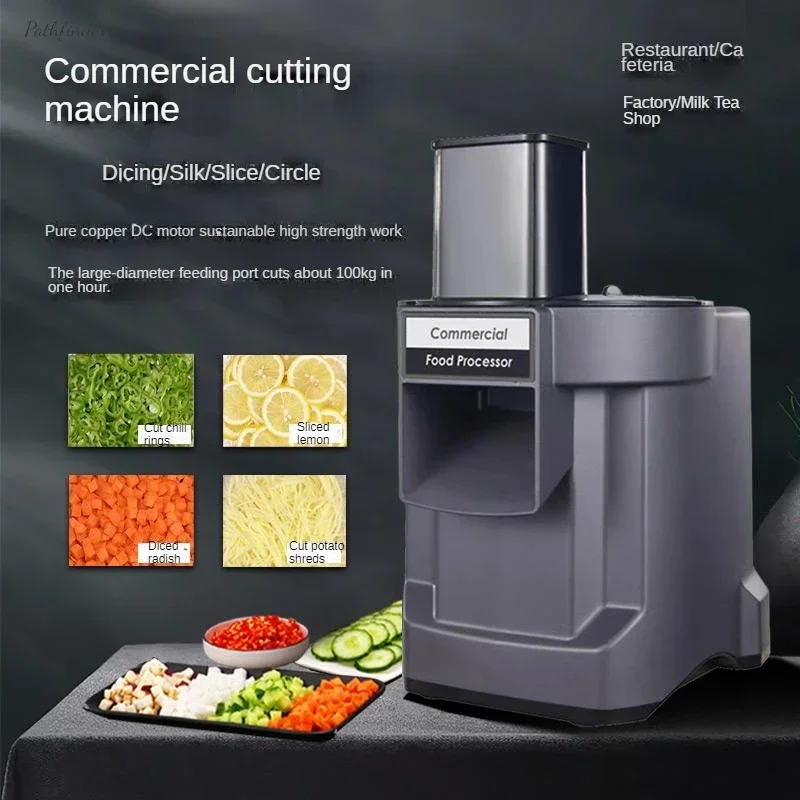 

Home/commercial dicing machine. Shreds/slices carrots, potatoes, lemons. Fully automatic vegetable cutter.