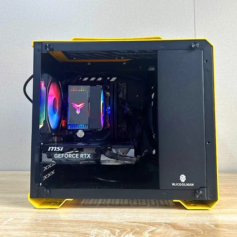 Mini Gaming Computer Host I5 Rtx5060 Diy Whole Machine Aluminum Element Handheld Portable Host Supports Wifi Bluetooth Desktop