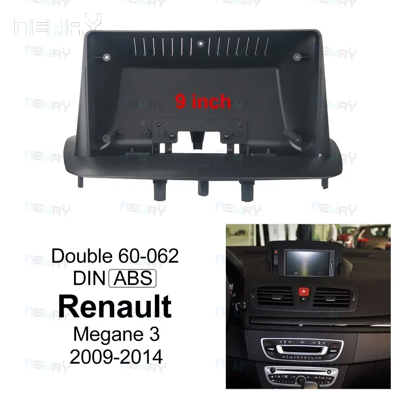 9 Cal dla Renault Megane 3 2009-2014 akcesoria do wnętrz zestaw montażowy panel powięzi ramka radia samochodowego