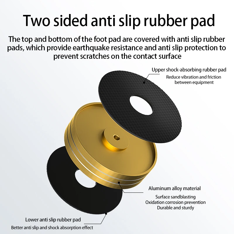 7. HIFI bantalan kaki 4 buah speaker bantalan kaki penyerap guncangan paduan aluminium penguat kartu suara braket antiselip bantalan kaki penggunaan ganda