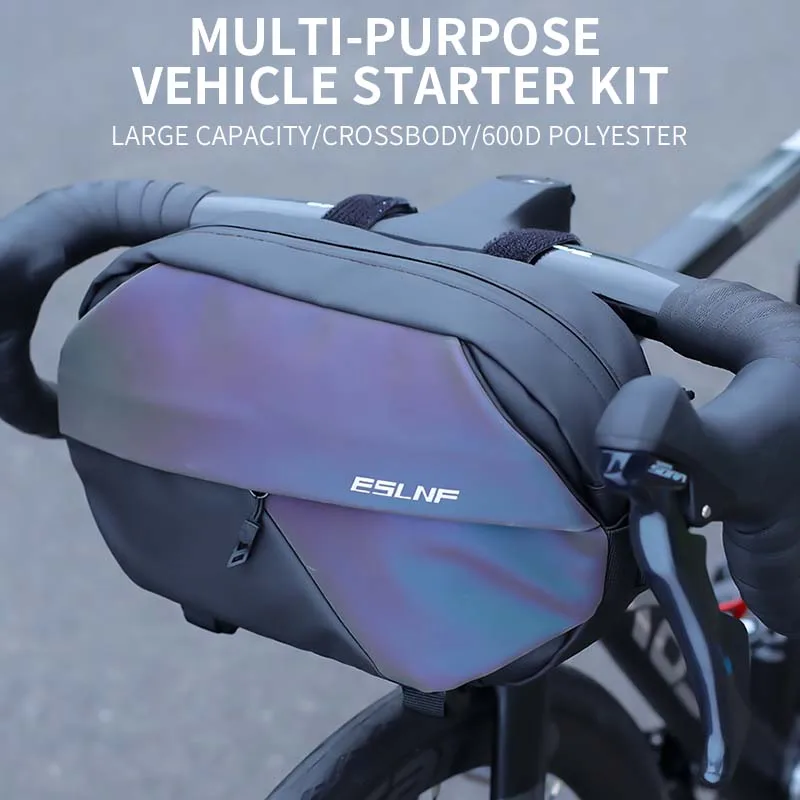 

ESLNF Multifunction Large Capacity Reflective Bike Handlebar Front Bag Waterproof Bicycle Handlebar Bag Bicycle Bag