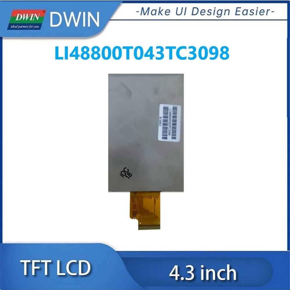 Imagem -03 - Dwin-tft Tela de Toque Resistiva Lcd 4.3 Polegada Ângulo de Visão Completo 480x800 Li48800t043tc3098