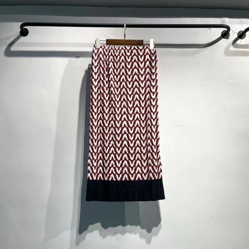 

Miyake Pleated Printed Skirt Women's 2025 Summer New Variety Versatile Slimming Straight Tube High Waist Skirt