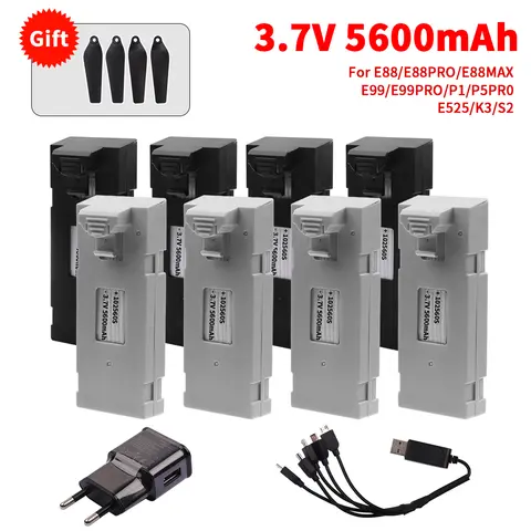 3.7V 5600mAh RC 드론 배터리 S1S E88 E88PRO E88MAX E525 E99 E99PRO E99S P1 P5PRO K3 S1 P8 K6MAX K9MAX K11 A13 UAV 배터리