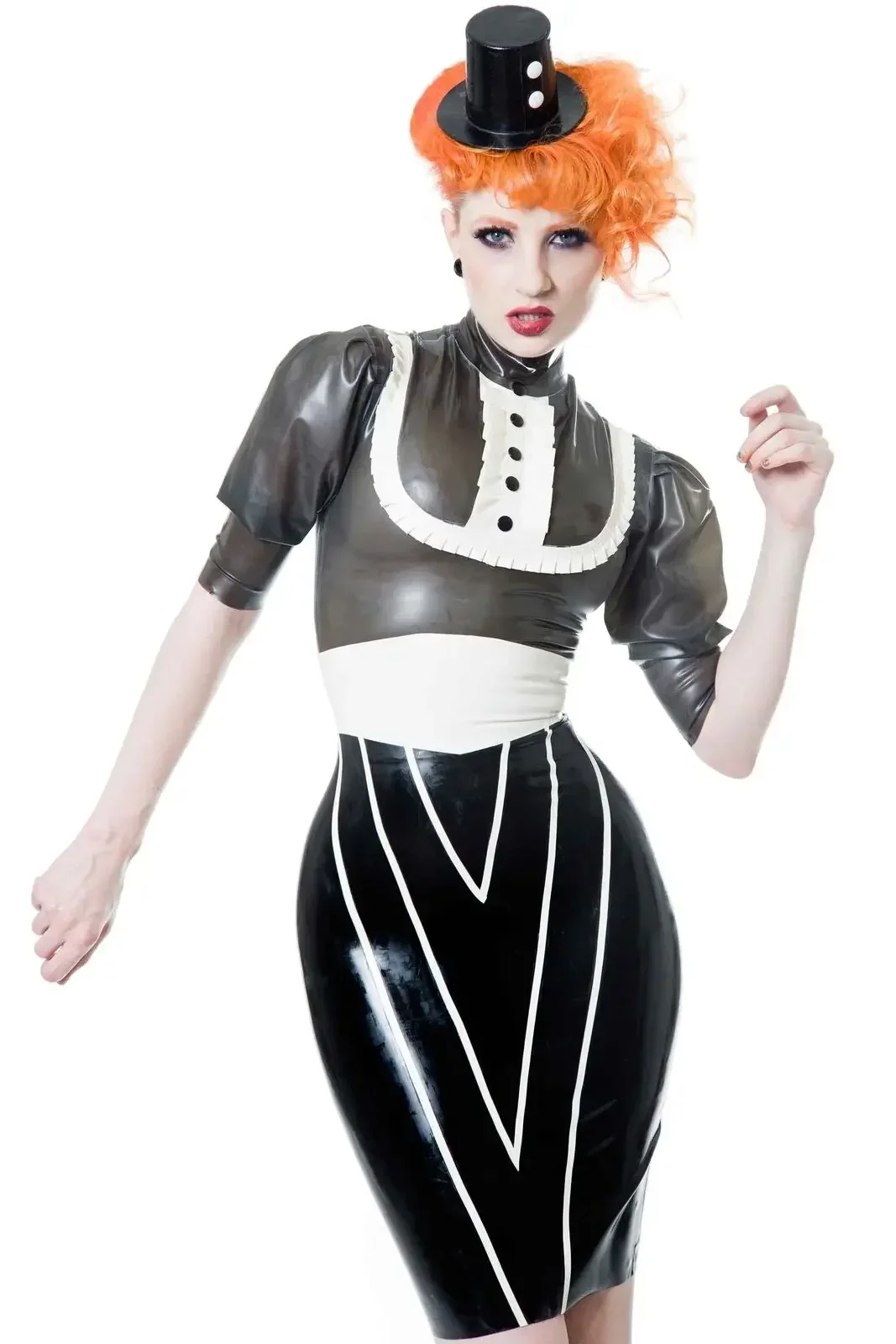 Fashion Vendetta Latex Pencil Skirt  Rubber Gummi Party Suit Catsuit Ganzanzug Bodysuit Anzug Overall Kostüm