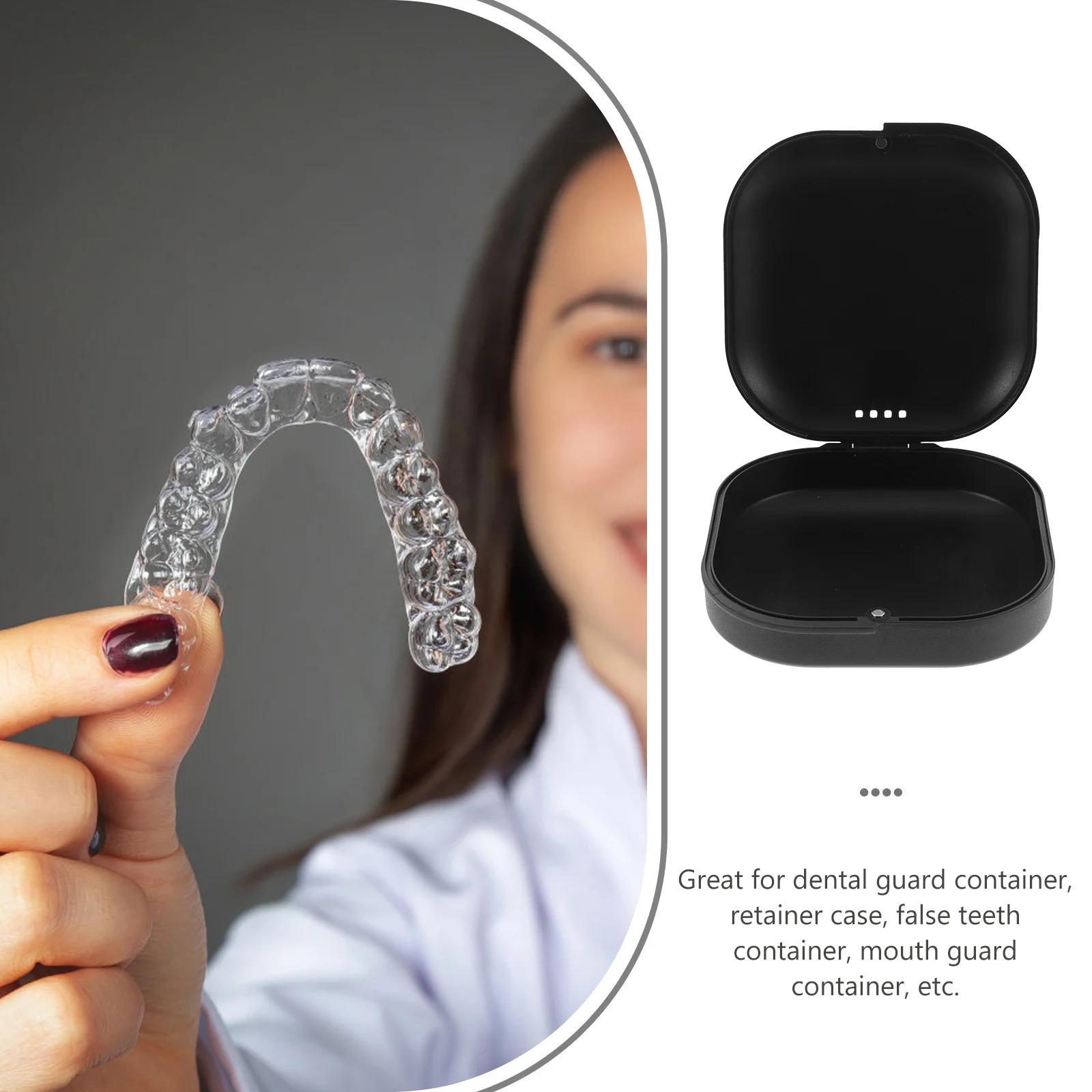 

Retainer Case Vent Holes Durable Orthodontic Denture Storage Box Breathable Portable Brace Carrier Practical Oral Guard Holder