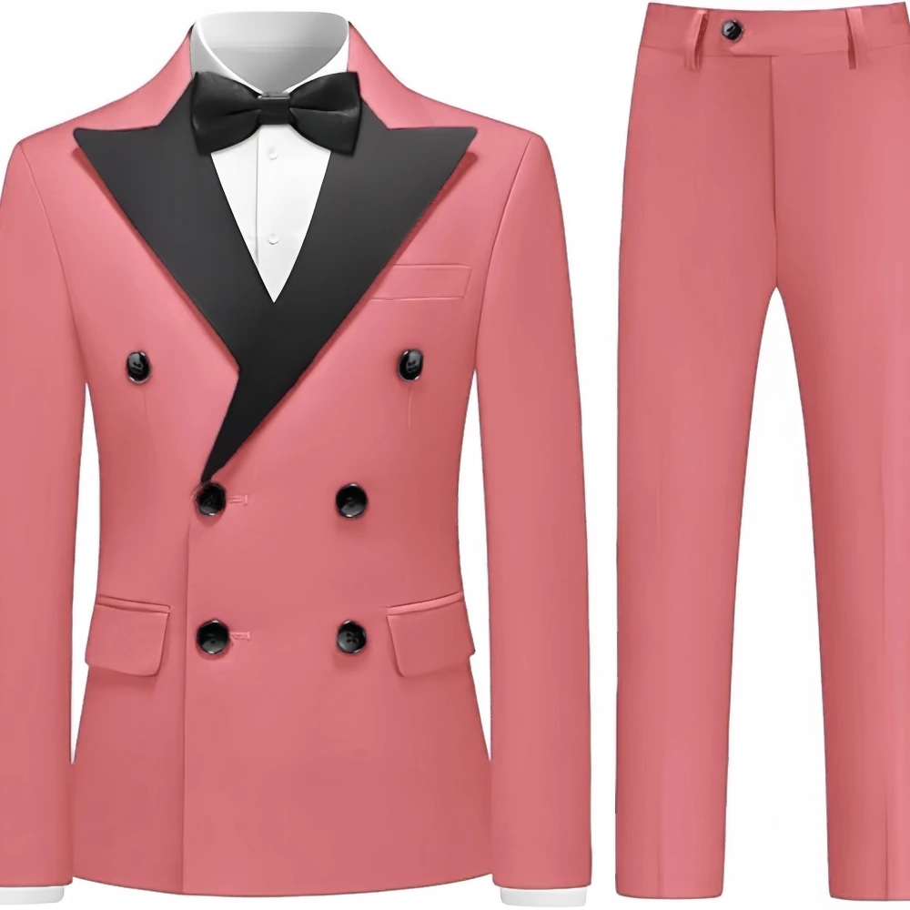 

Handsome Two Pieces Men's Suit, Double Breasted Tuxedo, Dancing Set, Plus Size, Groom Wear, Decent Hot Sale Customized Outfit