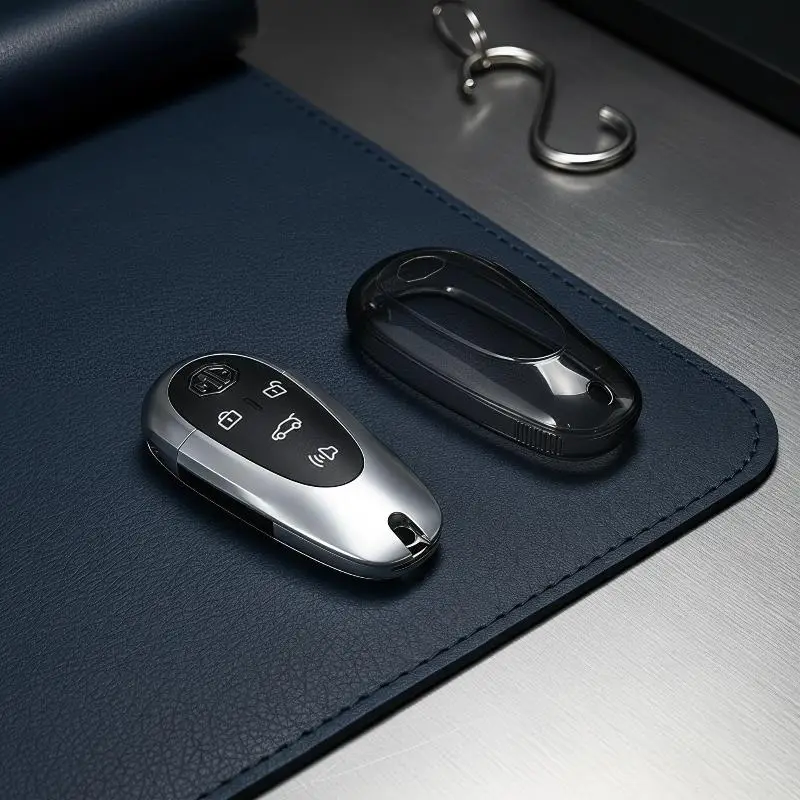 【CR】MG S5 EV TPU Car Key Cover Anti-Scratch Shockproof Full Protective Key Fob Case for MG S5 EV Car Accessories