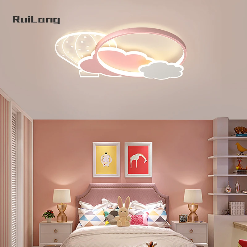 

Kids Ceiling Light Hot Air Balloon Decoration Blue Pink Chandelier Children Room Nursery Baby Boys Girl Bedroom Lamp Ceiling Led