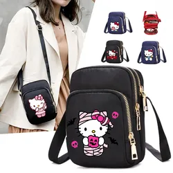 Kawaii Hellokitty Women's Bags New Soft Causal Bags Popular Halloween Shoulder Crossbody Bag Women's Handbag Nylon Tote Bags