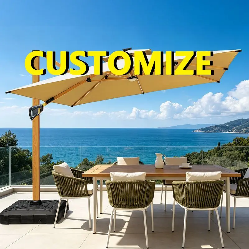 

Any Size Custom Courtyard Sun Block Umbrella Shelter Solid Aluminum Frame Hotel Zone Waterproof UV Protection Light Shade Shed